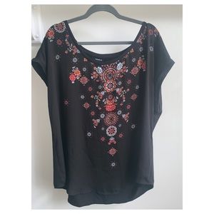 Black detailed short sleeve shirt from Torrid 2x